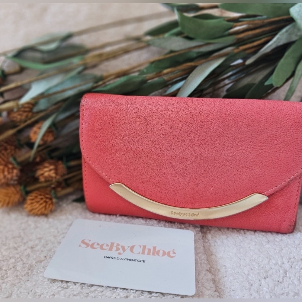 See By Chloe Coral Wallet with Authentication Card ✨